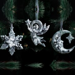 Подарочный набор из 3-х ёлочных игрушек «Рождество» (обсидиан) в подарок к новому году