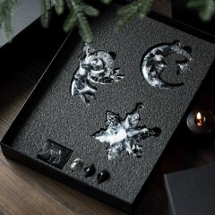 Подарочный набор из 3-х ёлочных игрушек «Рождество» (обсидиан) в подарок к новому году