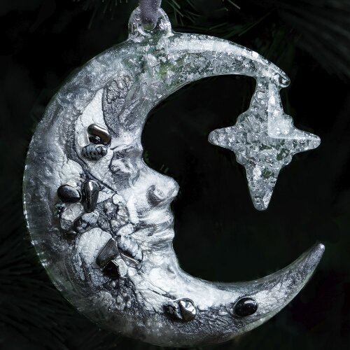 Подарочный набор из 3-х ёлочных игрушек «Рождество» (обсидиан) в подарок к новому году