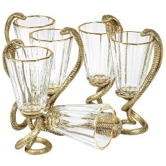 Сувенирный набор лафитников «Змея кобра» в подарочном футляре (6 шт)