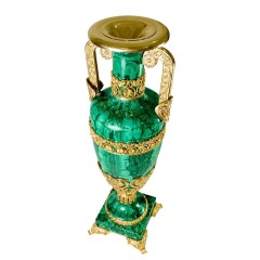 Напольная ваза из камня малахит «Лутрофор» для стильного интерьера дома