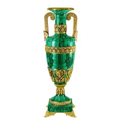 Напольная ваза из камня малахит «Лутрофор» для стильного интерьера дома