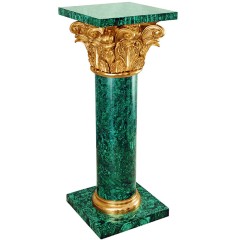 Премиум подиум из камня малахит «Колонна» для стильного интерьера
