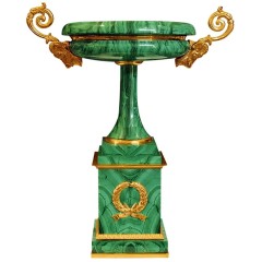 Подарочная ваза чаша из малахита «Яблонька» для стильного интерьера дома