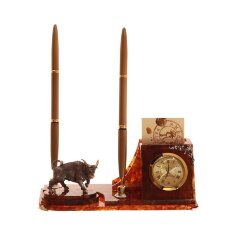 Настольный набор «Бык» (янтарь)