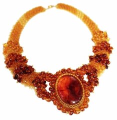 Янтарное колье «Радужный вечер»