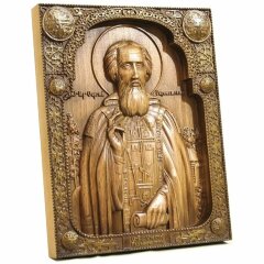 Резная икона «Сергий Радонежский»