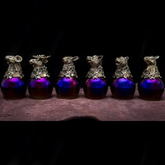 Подарочный набор стопки перевёртыши «Звери» цвета фуксия