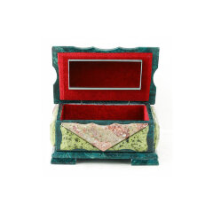 Подарочная шкатулка из камня змеевик «Ларец самоцветов» для драгоценностей