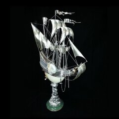 Серебряный корабль «Посейдон» из морской раковины NAUTILUS