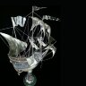 Серебряный корабль «Посейдон» из морской раковины наутилус