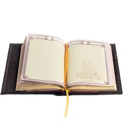 Подарочный набор «Держава» (ежедневник А6, визитница) из чёрной кожи