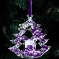 Ёлочная игрушка «Ёлка» из аметиста в подарок к новому году