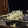 Шахматный гарнитур «Лувр» из морёного дуба и янтаря