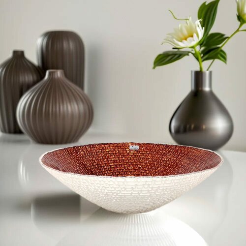 Декоративная тарелка «Бронзовая мозаика» для декора интерьера