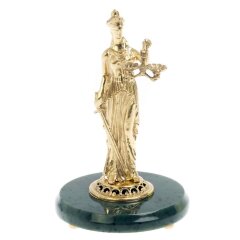 Сувенирная фигурка «Фемида» на камне нефрит в подарок адвокату