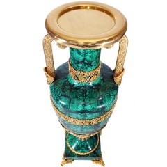 Большая напольная ваза из камня малахит «Лутрофор» для стильного интерьера кабинета