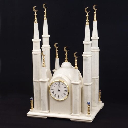 Сувенирный макет «Мусульманская мечеть» из камня белый мрамор