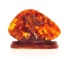 Настольная визитница из янтаря «Весы»