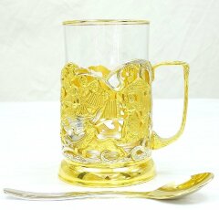 Подарочный подстаканник «Русская тройка»