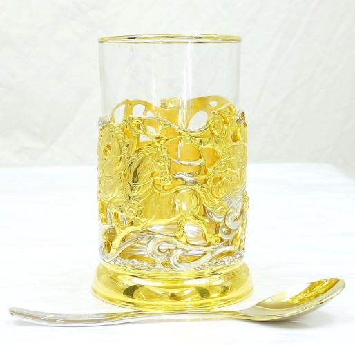 Подарочный подстаканник «Русская тройка»