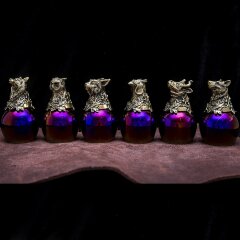 Подарочный набор рюмок перевёртыши «Звери» цвета фуксия