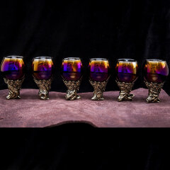 Подарочный набор рюмок перевёртыши «Звери» цвета фуксия