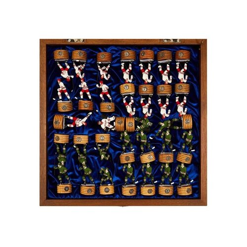 Деревянные шахматы «Хоккей» из мореного дуба