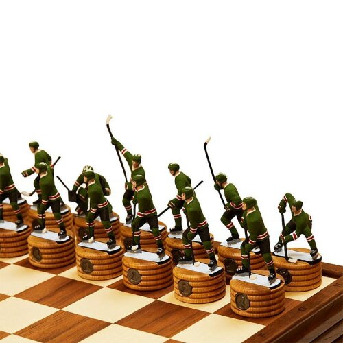 Деревянные шахматы «Хоккей» из мореного дуба
