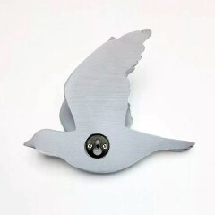 Белая фигурка для декора стен «Ласточка» (левая, 18 см)