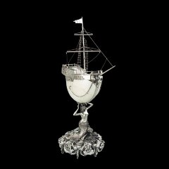 Серебряный корабль «Русалка» из морской раковины NAUTILUS