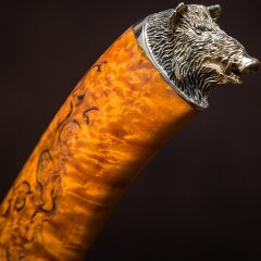 Охотничий нож «Кабан» из дамасской стали с рукоятью из карельской берёзы