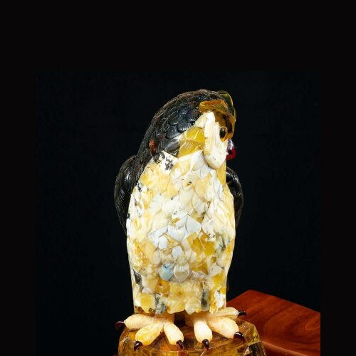 Сувенир из натурального янтаря «Сова с книгой» в подарок