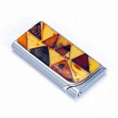 Газовая зажигалка «Мозаика» с янтарём