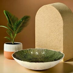 Декоративная тарелка «Зеленые джунгли» для декора интерьера