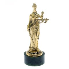 Кабинетная фигурка «Фемида» на камне нефрит в подарок адвокату