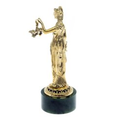 Кабинетная фигурка «Фемида» на камне нефрит в подарок адвокату