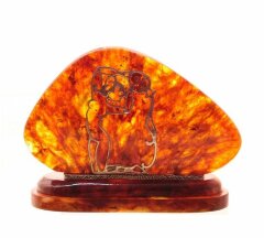 Настольная визитница из янтаря «Водолей»