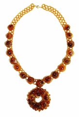 Янтарное колье - бусы «Трепет»