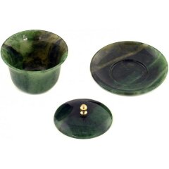 Нефритовая гайвань с блюдцем