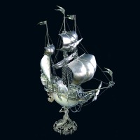 Серебряный корабль «Северная звезда» из морской раковины НАУТИЛУС