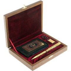 Подарочный набор «Гербовый» (кожаная визитница, флешка, ручка)