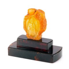 Резная икона их янтаря «Ангел Хранитель» с барельефом