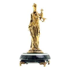 Кабинетная фигурка «Фемида» на камне змеевик в подарок адвокату