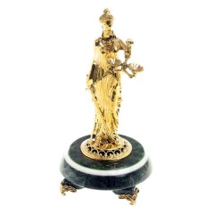 Кабинетная фигурка «Фемида» на камне змеевик в подарок адвокату