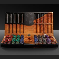 Набор для покера «Подарочный» из массива дерева ценных пород