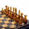 Шахматный ларец с фигурами «Черное и белое» из дерева янтаря
