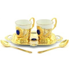 Подарочный кофейный набор «Лазуритовый» на подносе