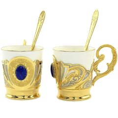 Подарочный кофейный набор «Лазуритовый» на подносе