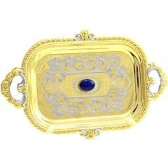 Набор для кофе «Лазурит» с двумя кружками на подносе